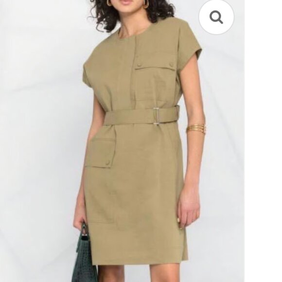 NWT Theory Linen Crewneck Utility Dress, SZ 8 - Picture 1 of 9